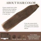 GOO GOO Tape in Hair Extensions Human Hair, 5 Light Ash Brown, 20inch 50g 20pcs, Skin Weft Seamless Invisible, Silky Straight with Thick Ends, Remy Human Hair