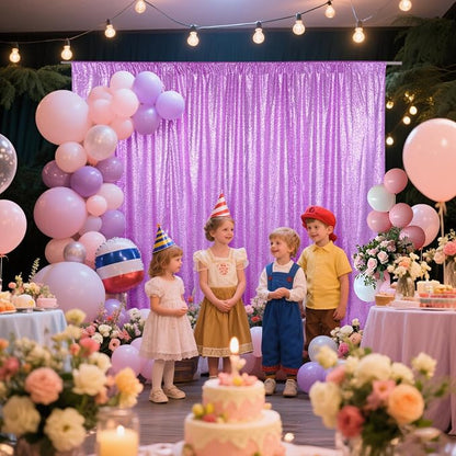 SquarePie 8x10ft Lavender Sequin Backdrop, High Density Non-Transparent Glitter - Image 3