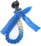 SEGO 1PCS/2PCS Helmet Pigtail Braids with Detachable Suction Cup Bowknot Ponytail Hair Many Colors (Helmet not Included)