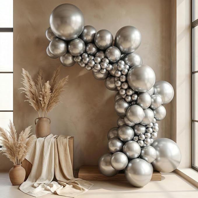 Sempertex Reflex Silver Balloons, 11 Inch, vibrant color, - Image 3