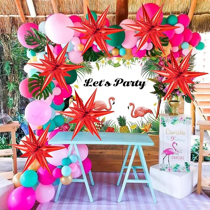 72 Pcs Red Star Balloons - Image 2