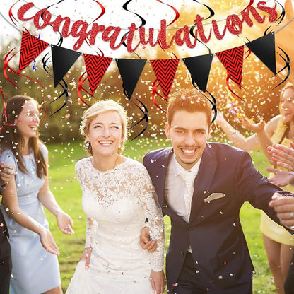 Outus Pre-strung Glitter Congratulations Banner Triangle Flag Banner - Image 5