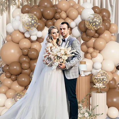 157Pcs Brown Balloons Garland Arch Kit Different Size | Beige Nude Neutral - Image 3