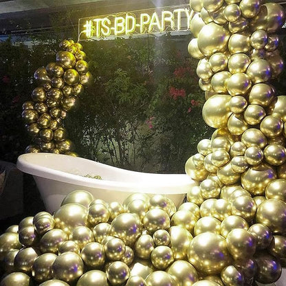 PartyWoo Metallic Gold Balloons 50pcs Chrome Gold Color 5 Inch | Balloons - Image 7