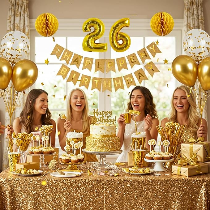 TONIFUL Number Balloon 16 Inch 10 Pcs Fat Gold 0-9 Birthday Number Balloons | - Image 5