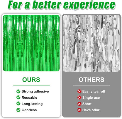 Crosize 8 Pack Green Streamers Backdrop, 3.3 x 9.9 ft, Party Decorations | - Image 3
