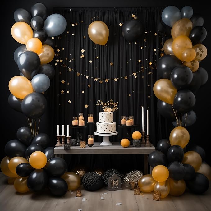 Asee'm Black Backdrop Curtains Drapes - Image 5