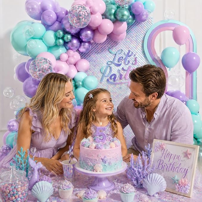 131pcs Mermaid Balloon Arch Kit - Image 6