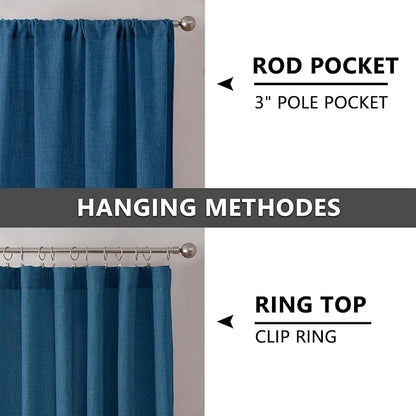 Tollpiz Linen Tier Curtain Rod Pocket Semi Sheer Half Kitchen Curtains Burlap - Image 5