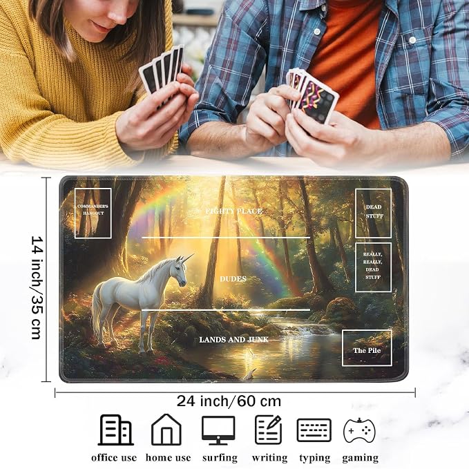 for TCG Playmat with Zones, Non-Slip Rubber Bottom Trading Card Game Mat with - Image 2