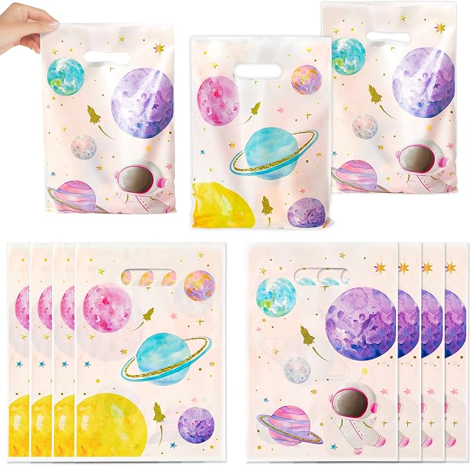 ANGOLIO 50PCS Pink Space Theme Party Bags by ANGOLIO