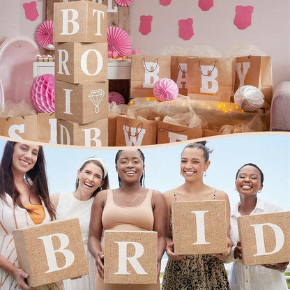 5 Pcs Burlap Bridal Shower Decorations Balloon Boxes Boho Boxes - Image 6