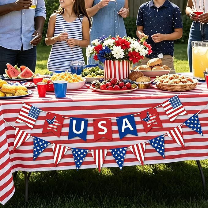 USA Banner 4th of July Patriotic Banner Red Blue Star and Stripes American - Image 5