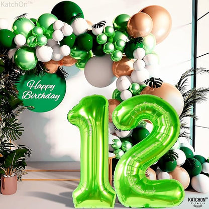 KatchOn Light Green 12 Balloon Number 40 Inch | Lime Green 12 Balloon, Happy - Image 7