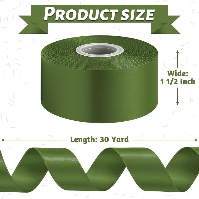 30Yards 1 1/2In Army Green Ribbon - Image 2