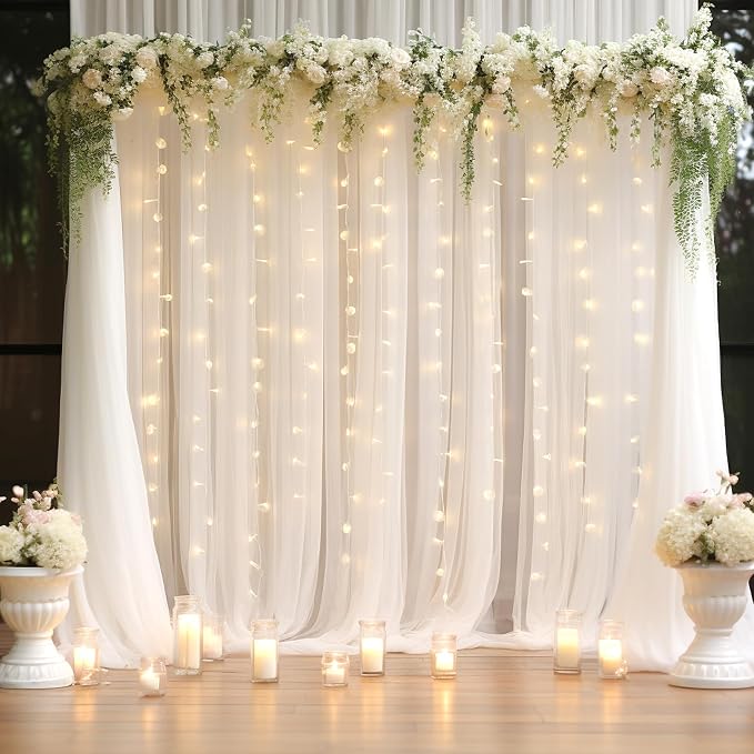 30x8ft White Tulle Backdrop Curtain - Image 8
