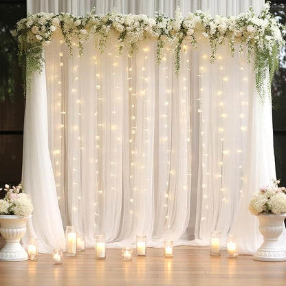30x8ft White Tulle Backdrop Curtain - Image 8