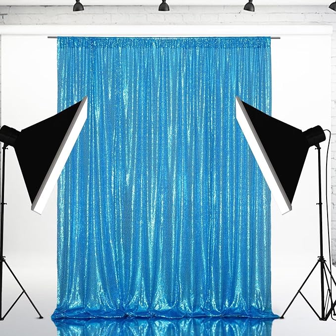 Eternal Beauty Turquoise 3mm Sequin Backdrop 8x10 Ft - Image 3