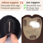 Human Hair Toppers for Women with Thinning Hair Real Human Topper Crown No Bangs 10 Inch #4 Medium Brown