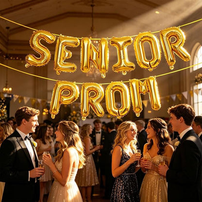 2 Set 20Pcs Gold SENIOR PROM Letter Balloons 16in Balloon Foil Letter - Image 6