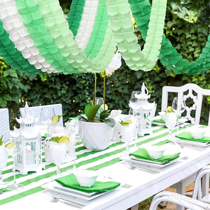 Green-White Party Decorations Streamers Garland - 157Ft Four-Leaf Clover - Image 5
