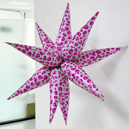 2Pcs 32 Inch Pink Leopard Explosion Star Cheetah Print Balloons/Y2K Party Decor - Image 3