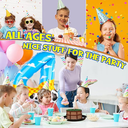 40 Inch Number 4 Balloon Blue Clouds Cartoon Story Balloons Toy Inspired Party - Image 6