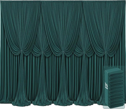 10 Panels Hunter Green Backdrop Curtains by Tao-GePartyDecorations