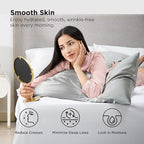 Bedsure Satin Pillowcase, Similar to Silk Pillow Cases Queen Size Set of 2, Cooling Pillow Case Covers with Envelope Closure, Room Decor Valentine Gifts for Women Men, Silver Grey, 20x30 Inches, 2pcs