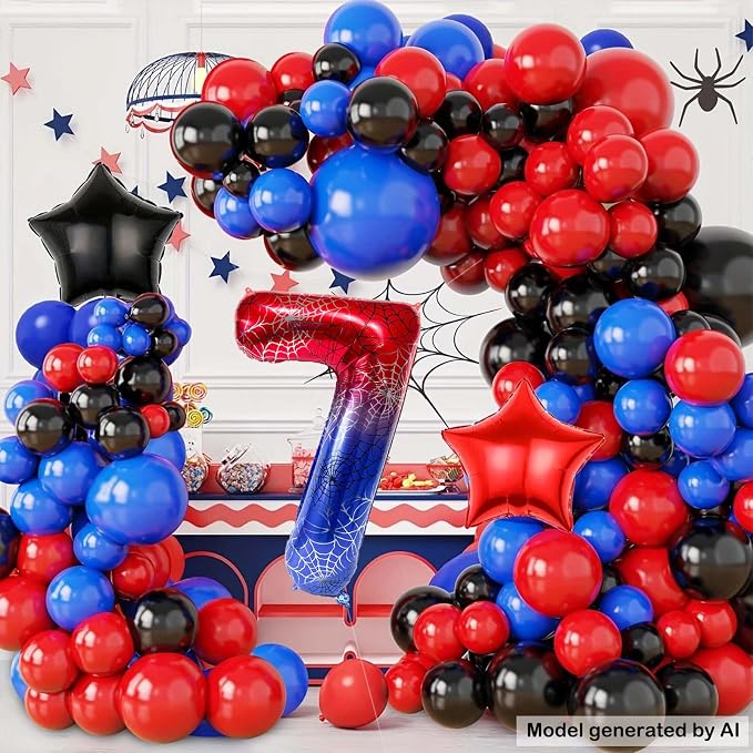 40 Inch Spider Number 7 Foil Balloons - Image 5