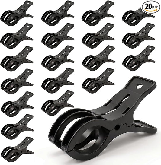 Putros 20 Pack Balloon Arch Clips 3.5 Inch Black Spring Clamps by Putros