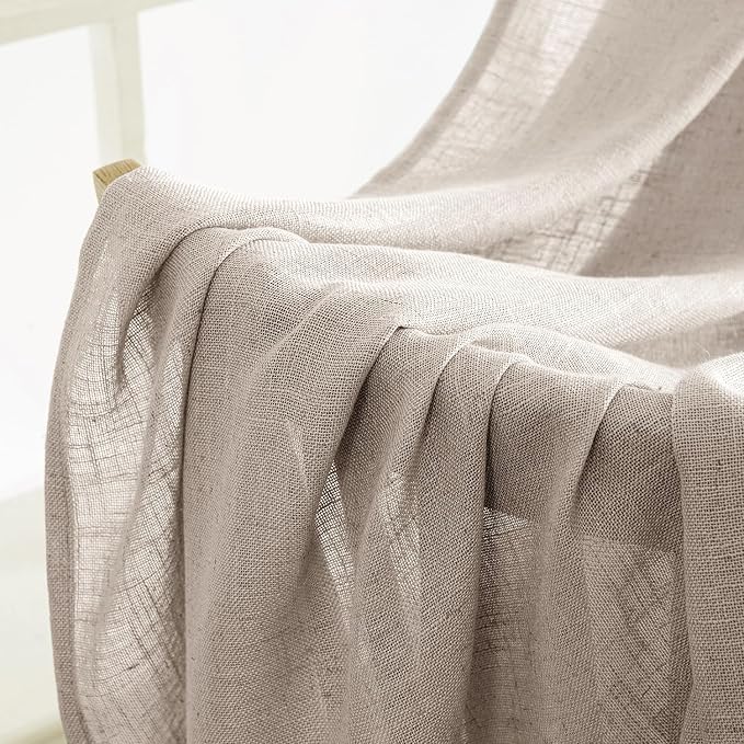 MIULEE Natural Linen Curtains 52x45 Inch Length - Image 6