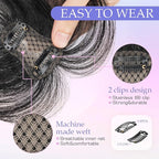 Hairro Clip On Bangs Human Hair Bangs Hair Clip In Bangs 3D 360°Cover Topper With Bangs Wispy Air Bangs Hair Pieces Fake Bangs For Women 8 Inches 10g #01 Dark Black