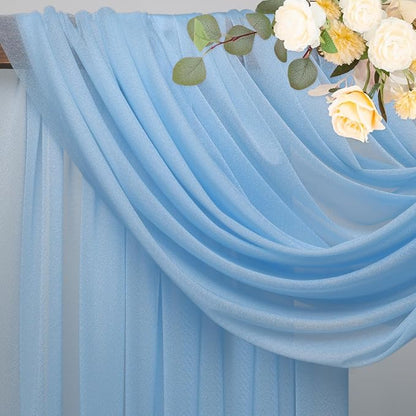 Wedding Arch Draping Fabric Backdrop Drapes 3 Panels, Dusty Blue | 28.7"x20FT - Image 4