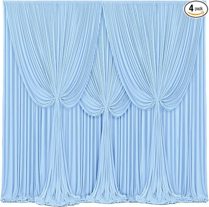 4 Panels Baby Blue Backdrop Curtains by Tao-GePartyDecorations
