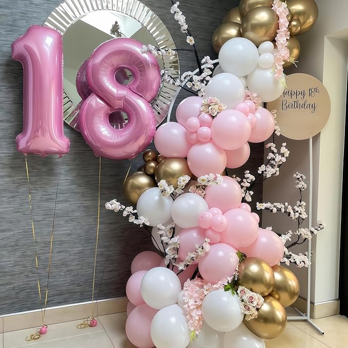 Pastel Pink 13 Balloon, Light Pink 13 Balloons Number, 40 Inch Helium Foil - Image 4