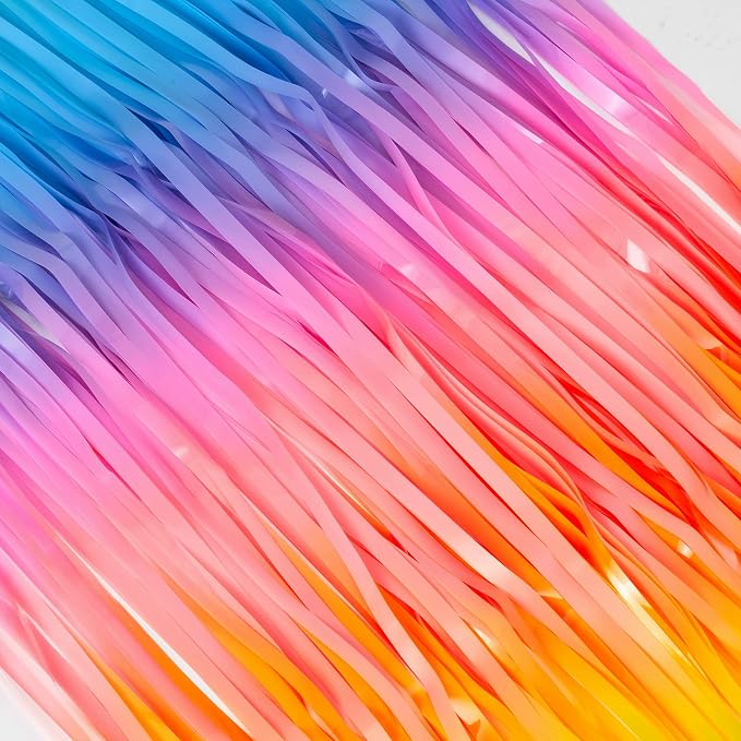 BRAVESHINE Colourful Fringe Curtains | Holidays Party Streamers Backdrop | 2Pcs - Image 8
