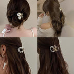 Pearl Hair Clips for Women, Small Hair Claw Clip Strong Hold,Mini Banana Jaw Clip Barrettes Nonslip,Hair Accessories Set Birthday Wedding Gift for Girl Thick Thin Curly Hair(5 PCS)