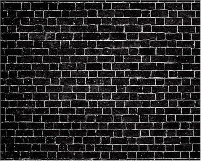 VitalCozy 10 x 8ft Black Brick Wall Backdrop Fabric Brick Photo Background | by VitalCozy