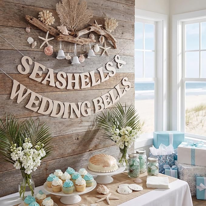 Affrolling Seashells & Wedding Bell Party Decorations Seashells and Wedding - Image 4