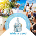 Mesh Shower Caddy Portable, Bathroom Caddy Organizer for College Dorm Essentials, Hanging Shower Tote Bag with 7 Pockets for Beach, Swimming, Gym camping Blue Checkered