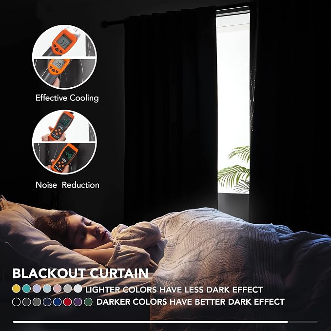 Deconovo Blackout Back Tab Curtains - Image 3