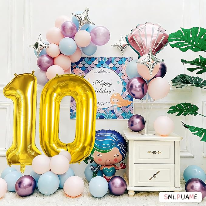 40 inch Number Balloon 0-9 Gold Large Number 10 Balloons, Digital Balloons - Image 4