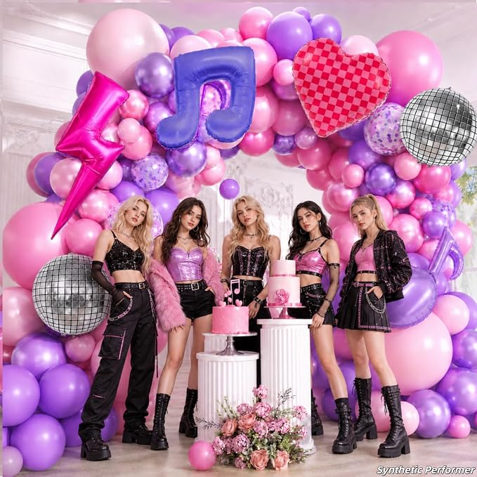 K POP Music Birthday Decorations, Disco Ball, Checkered Heart, Lightning and - Image 8