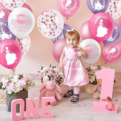 Civaner 48 Pieces Princess Balloons Bulk 12 Inch Pink Princess Themed Party - Image 4
