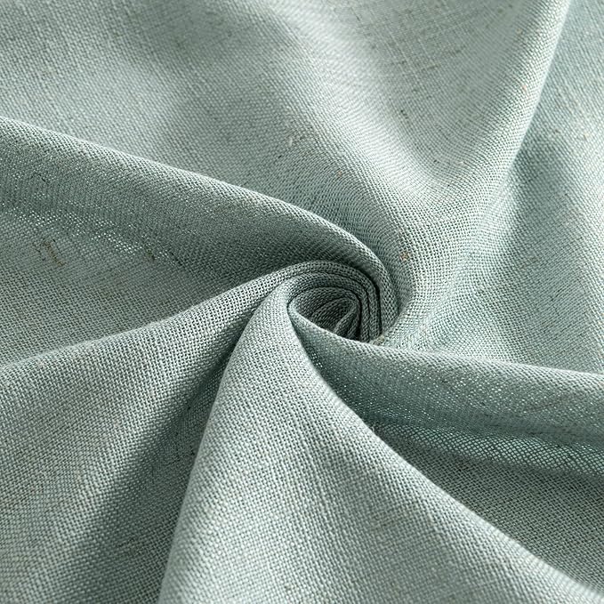 MIULEE Sea Green Linen Curtains 52x84 Inch - Image 8