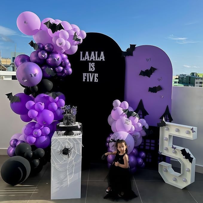 Isndare Purple Black Balloons, 12 Inch Dark Purple Light Balloons - Image 3