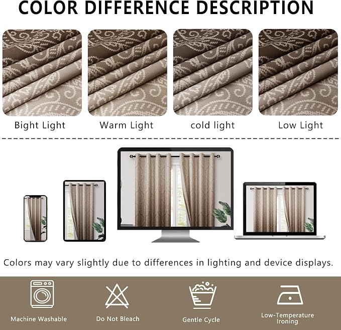 DWCN 100% Blackout Curtains for Bedroom 63 Inch Long - Image 8