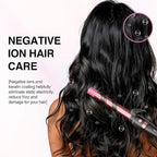 Extra-Long Barrel Rotating Curling Iron with Short Clamp, Automatic Curling Iron 1 Inch Creates Loose Curls – for Medium and Long Hair, High Heat 410°F, Instant Heat up, Double Ceramic, Dual Voltage