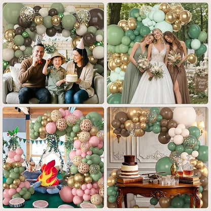 Amandir 153pcs Sage Green Brown Balloons Arch Garland Kit Different Sizes | 18 - Image 6